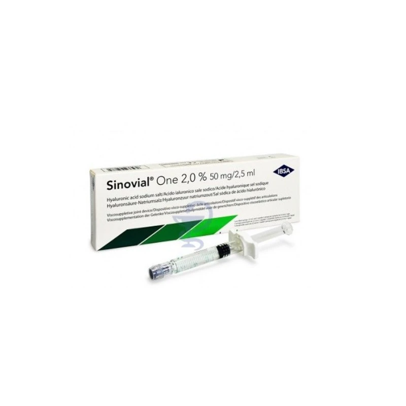 IBSA FARMACEUTICI ITALIA Srl Sinovial One 2,0% 50 Mg/2,5 Ml Acido Ialuronico Sale Sodico 1 Siringa Pre-Riempita 1 IBSA FARMACEUTICI ITALIA Srl Sinovial One 2,0% 50 Mg/2,5 Ml Acido Ialuronico Sale Sodico 1 Siringa Pre-Riempita