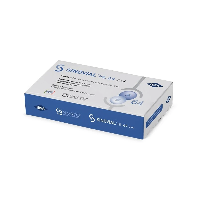 IBSA FARMACEUTICI ITALIA Srl SIRINGA INTRA-ARTICOLARE SINOVIAL HL 64 32 MG + 32 MG 1 FS 2ML AGO GAUGE 21 1 IBSA FARMACEUTICI ITALIA Srl SIRINGA INTRA-ARTICOLARE SINOVIAL HL 64 32 MG + 32 MG 1 FS 2ML AGO GAUGE 21